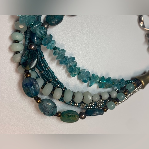 Silpada Vintage Sterling, Quartzite, Kyanite, Apatite, Brass, Seed Bead Bracelet - Picture 3 of 16